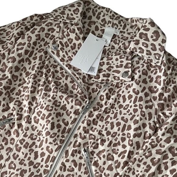 Ady P Classic Leopard Combo Front Zip  and Pockets Jacket Size L NWT - Picture 1 of 12